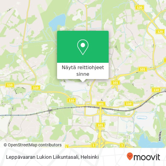 Leppävaaran Lukion Liikuntasali kartta