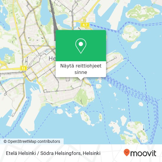 Etelä Helsinki / Södra Helsingfors kartta