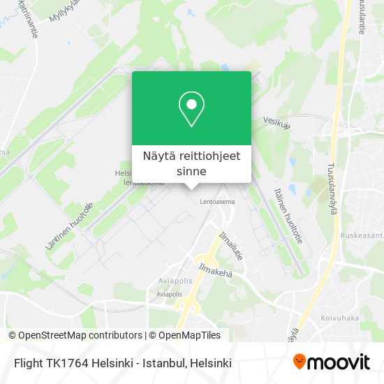 Flight TK1764 Helsinki -  Istanbul kartta