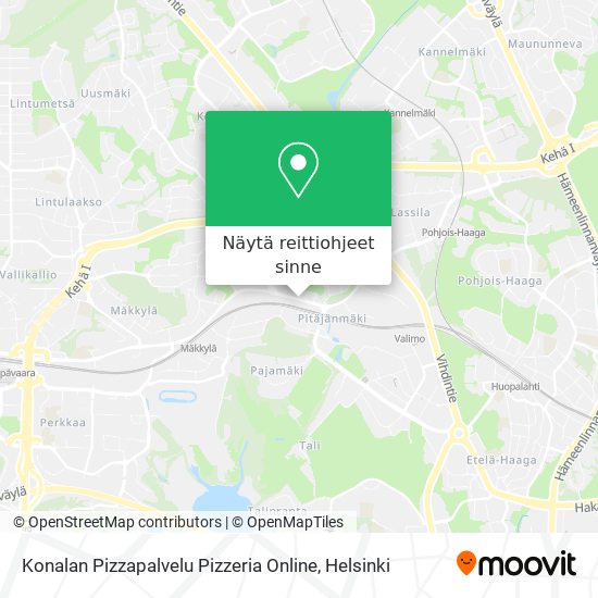 Konalan Pizzapalvelu Pizzeria Online kartta