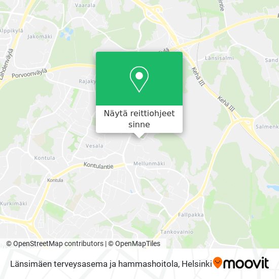 Länsimäen terveysasema ja hammashoitola kartta