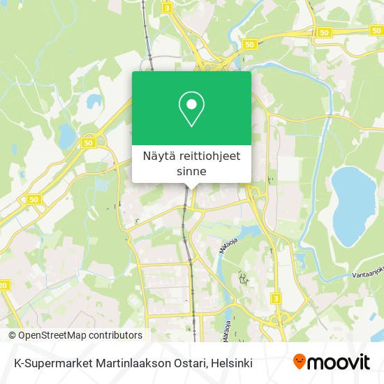 K-Supermarket Martinlaakson Ostari kartta