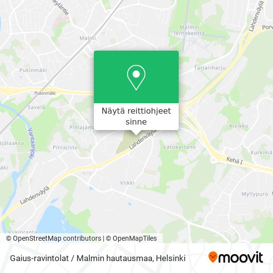 Gaius-ravintolat / Malmin hautausmaa kartta