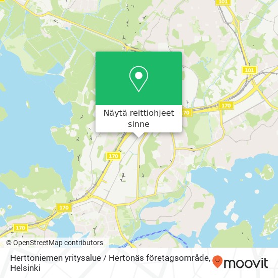 Herttoniemen yritysalue / Hertonäs företags­område kartta