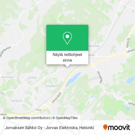 Jorvaksen Sähkö Oy - Jorvas Elektriska kartta