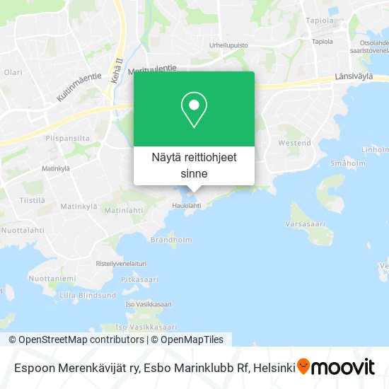 Espoon Merenkävijät ry, Esbo Marinklubb Rf kartta