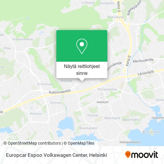 Europcar Espoo Volkswagen Center kartta