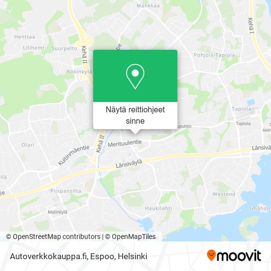 Autoverkkokauppa.fi, Espoo kartta