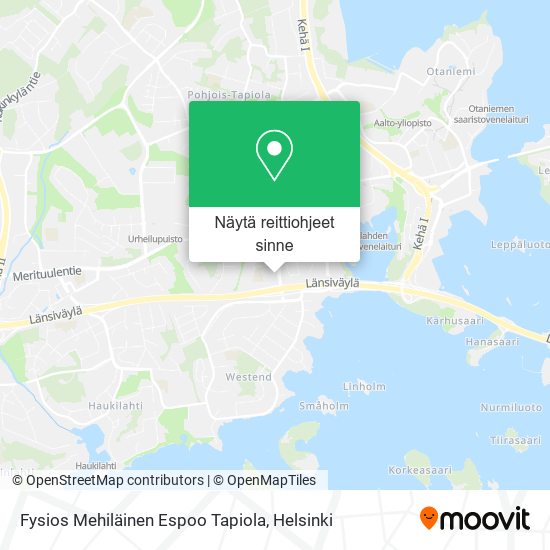 Fysios Mehiläinen Espoo Tapiola kartta