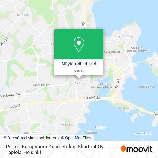 Parturi-Kampaamo-Kosmetologi Shortcut Oy Tapiola kartta