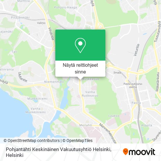 Pohjantähti Keskinäinen Vakuutusyhtiö Helsinki kartta