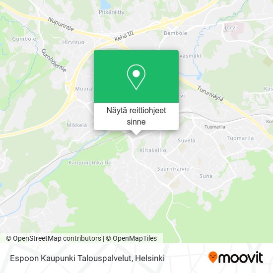 Espoon Kaupunki Talouspalvelut kartta