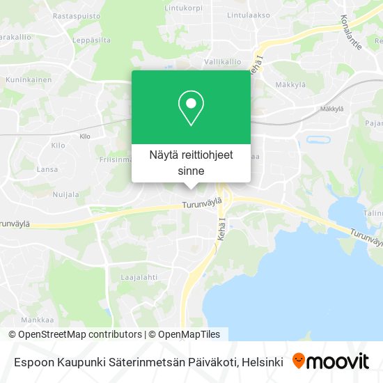 Espoon Kaupunki Säterinmetsän Päiväkoti kartta