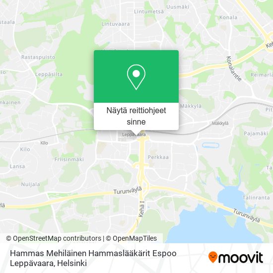 Hammas Mehiläinen Hammaslääkärit Espoo Leppävaara kartta
