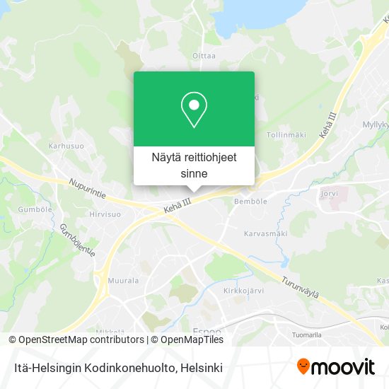 Itä-Helsingin Kodinkonehuolto kartta
