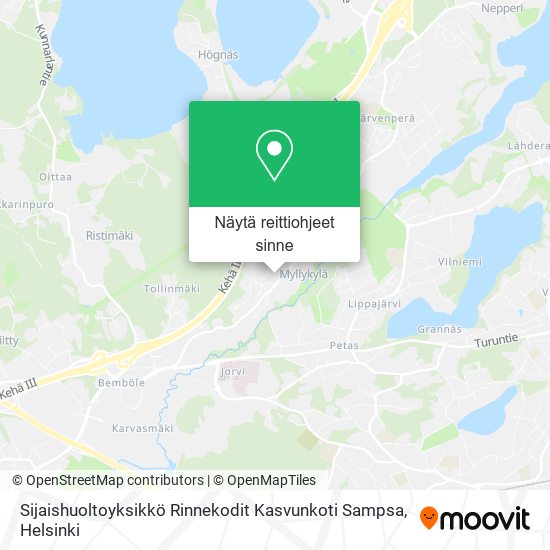 Sijaishuoltoyksikkö Rinnekodit Kasvunkoti Sampsa kartta