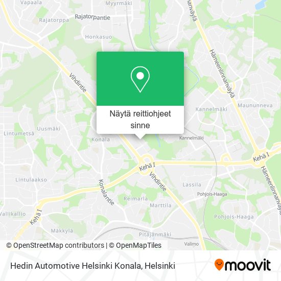 Hedin Automotive Helsinki Konala kartta