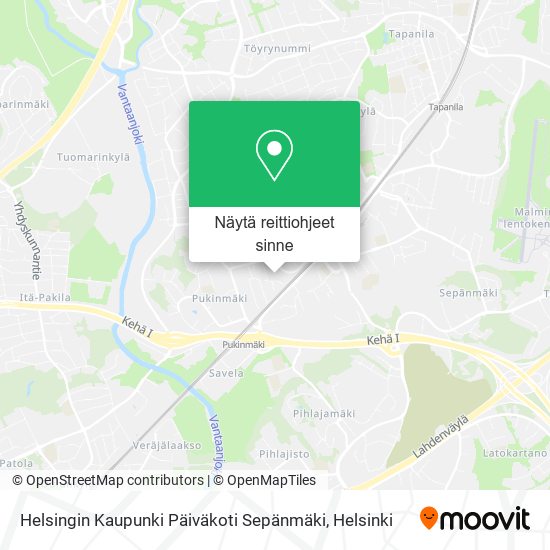 Helsingin Kaupunki Päiväkoti Sepänmäki kartta