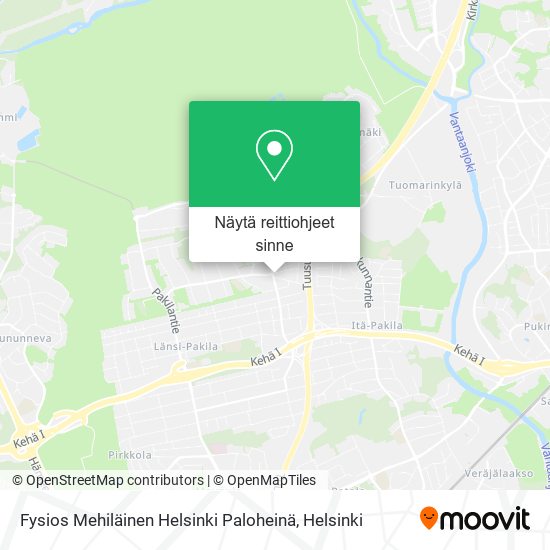 Fysios Mehiläinen Helsinki Paloheinä kartta