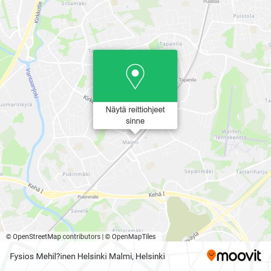 Fysios Mehil?inen Helsinki Malmi kartta