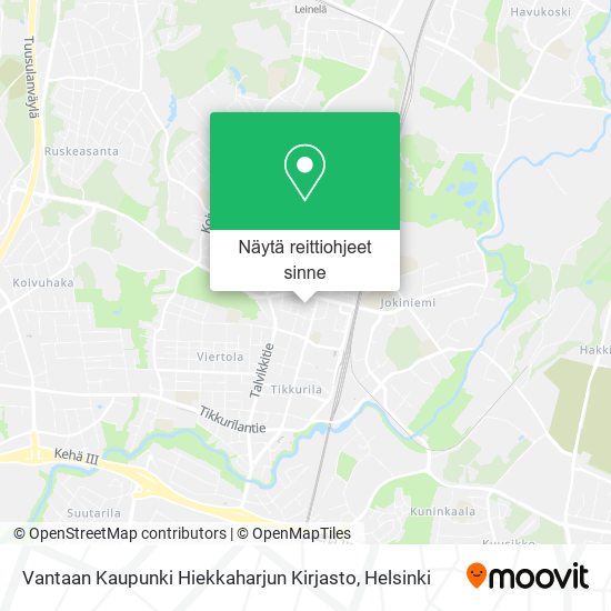 Vantaan Kaupunki Hiekkaharjun Kirjasto kartta