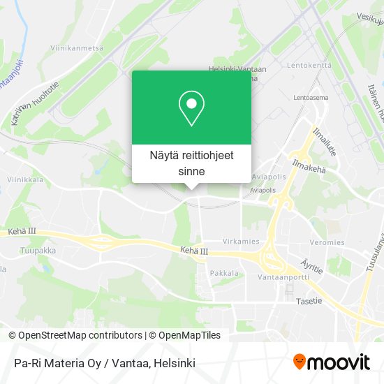 Pa-Ri Materia Oy / Vantaa kartta