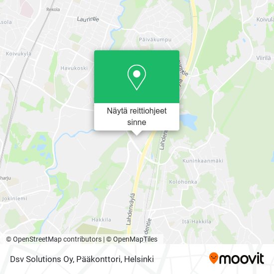 Dsv Solutions Oy, Pääkonttori kartta