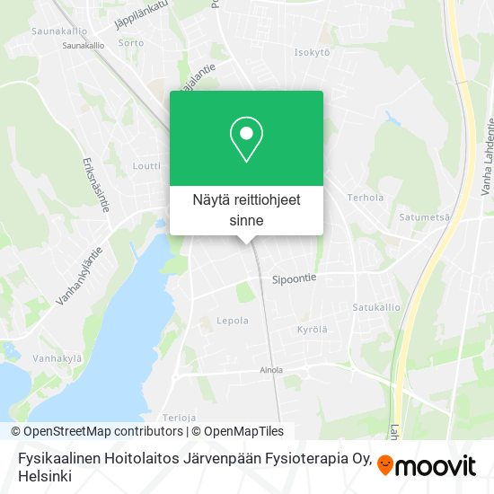 Fysikaalinen Hoitolaitos Järvenpään Fysioterapia Oy kartta