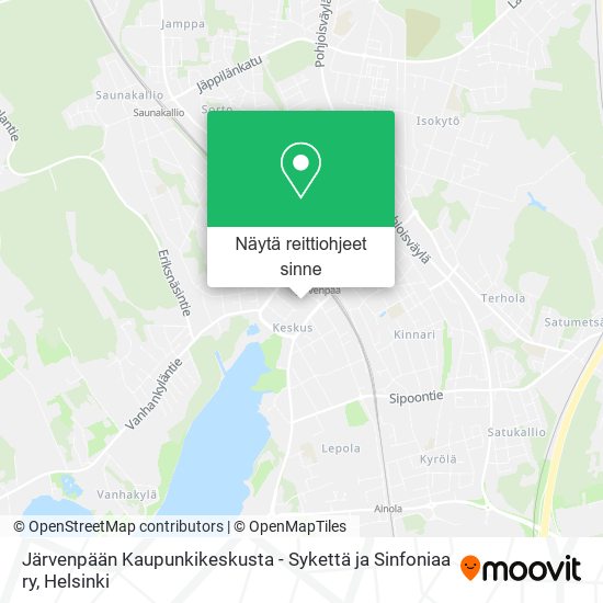 Järvenpään Kaupunkikeskusta - Sykettä ja Sinfoniaa ry kartta