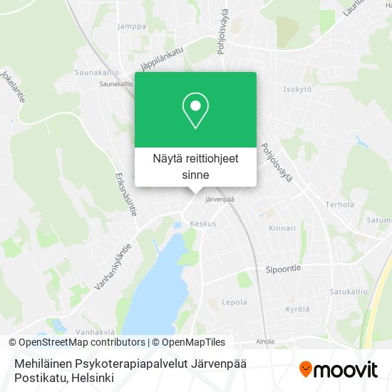 Mehiläinen Psykoterapiapalvelut Järvenpää Postikatu kartta
