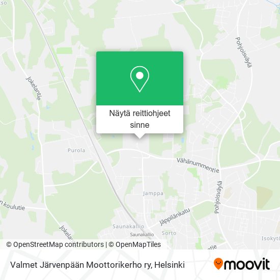 Valmet Järvenpään Moottorikerho ry kartta