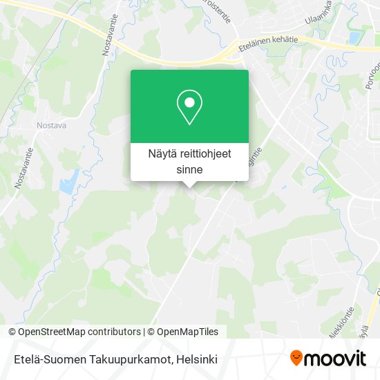 Etelä-Suomen Takuupurkamot kartta