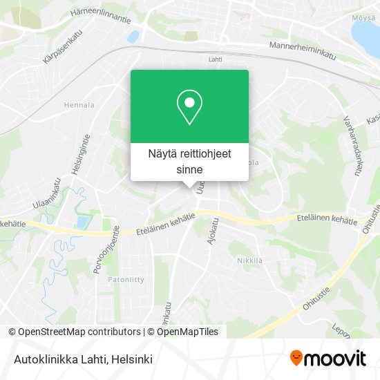 Autoklinikka Lahti kartta