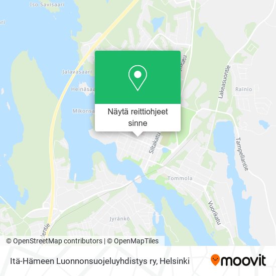 Itä-Hämeen Luonnonsuojeluyhdistys ry kartta