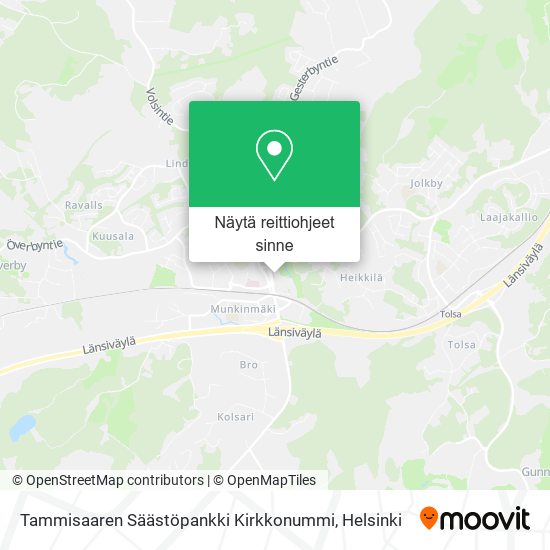 Tammisaaren Säästöpankki Kirkkonummi kartta