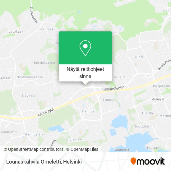 Lounaskahvila Omeletti kartta