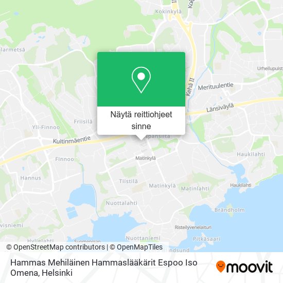 Hammas Mehiläinen Hammaslääkärit Espoo Iso Omena kartta