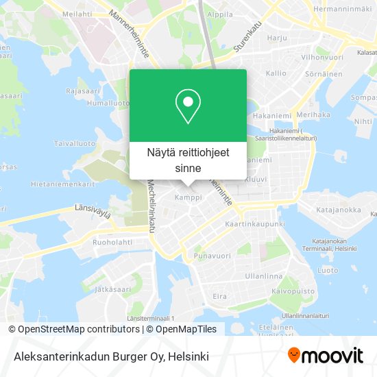 Aleksanterinkadun Burger Oy kartta