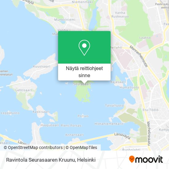 Ravintola Seurasaaren Kruunu kartta