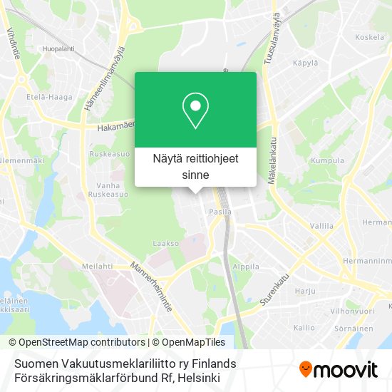 Suomen Vakuutusmeklariliitto ry Finlands Försäkringsmäklarförbund Rf kartta