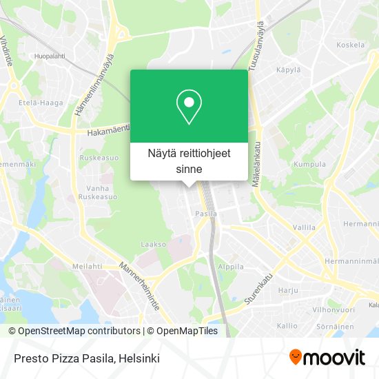 Presto Pizza Pasila kartta