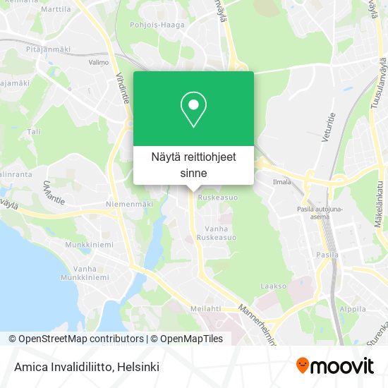 Amica Invalidiliitto kartta