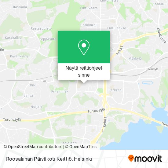 Roosaliinan Päiväkoti Keittiö kartta