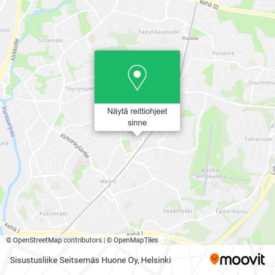 Sisustusliike Seitsemäs Huone Oy kartta
