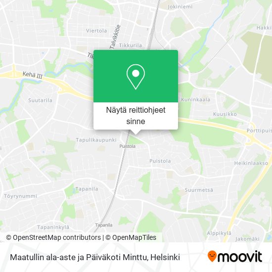Maatullin ala-aste ja Päiväkoti Minttu kartta