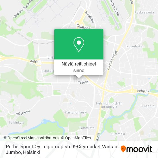 Perheleipurit Oy Leipomopiste K-Citymarket Vantaa Jumbo kartta