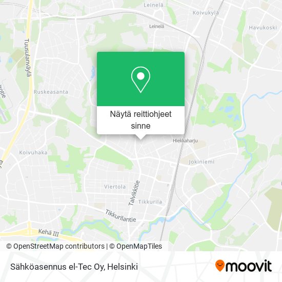 Sähköasennus el-Tec Oy kartta