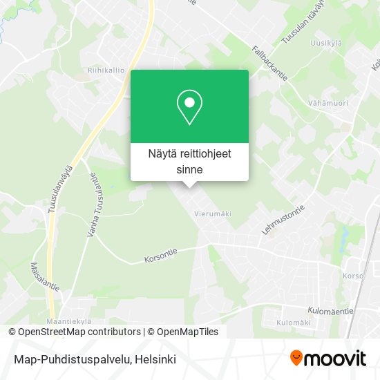Map-Puhdistuspalvelu kartta