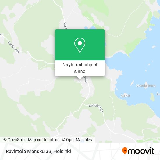 Ravintola Mansku 33 kartta