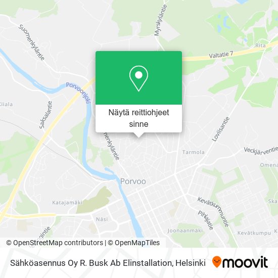 Sähköasennus Oy R. Busk Ab Elinstallation kartta